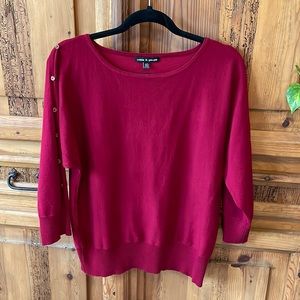 Red Dolman sleeve sweater